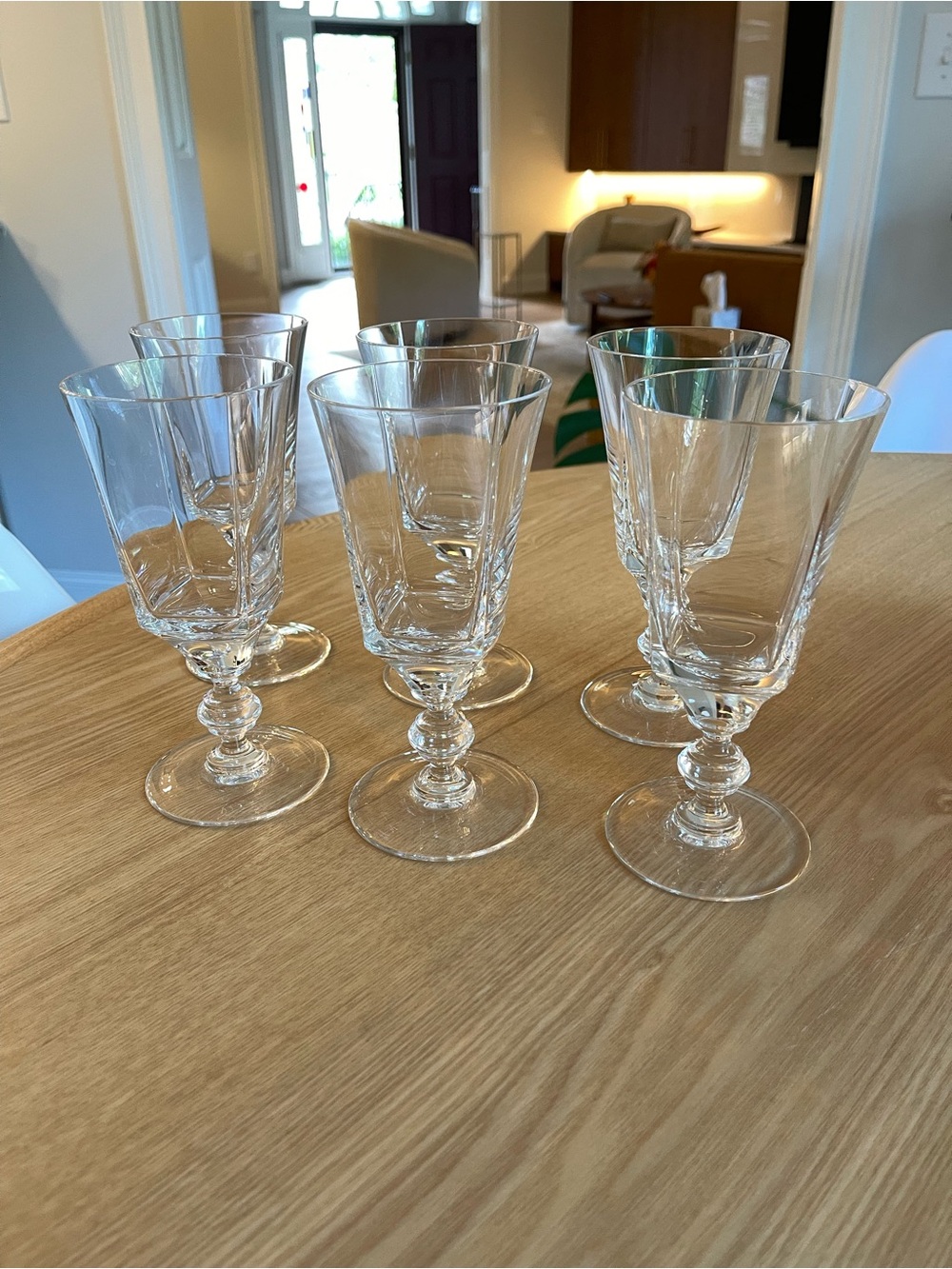 Williams Sonoma 7” Blown Glass Wine Glasses WMS9 Pattern Set of 6